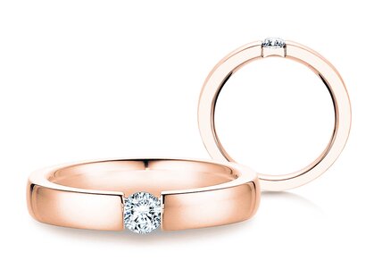 Anillo de compromiso Infinity en 14K oro rosa con diamante 0,25ct G/SI