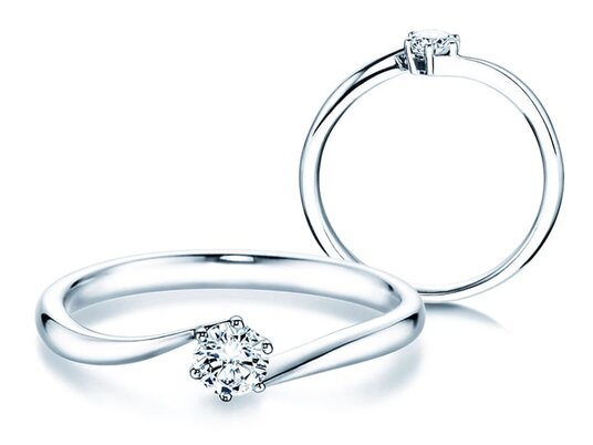 Anillo de compromiso Devotion en 18K oro blanco con diamante 0,10ct H/SI