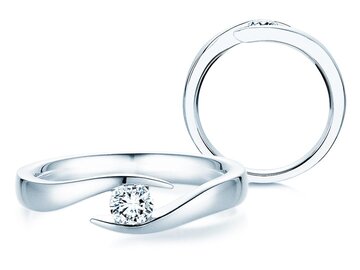 Anillo de compromiso Twist en plata 925/- con diamante 0,15ct G/SI