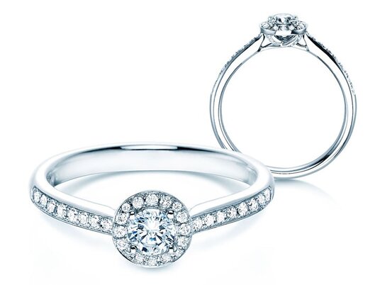 Anillo de compromiso Halo Petite
