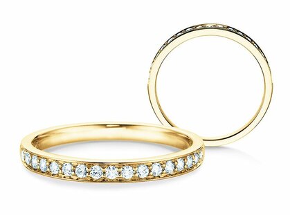 Anillo de compromiso Alliance-/Eternityring en 14K oro amarillo con diamantes 0,30ct G/SI