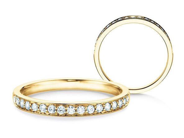 Anillo de compromiso Alliance-/Eternityring en 14K oro amarillo con diamantes 0,30ct G/SI