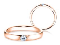 Anillo de compromiso Italic en 14K oro rosa con diamante 0,03ct G/SI
