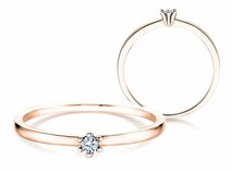 Anillo de compromiso Classic Petite en 14K oro rosa con diamante 0,13ct G/SI