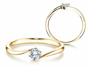 Anillo de compromiso Devotion en 9K oro blanco con diamante 0,25ct H/SI