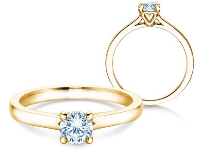 Anillo de compromiso Romance en 9K oro amarillo con diamante 0,50ct G/SI