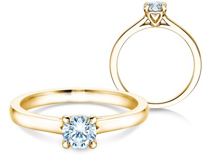 Anillo de compromiso Romance en 14K oro amarillo con diamante 0,50ct G/SI