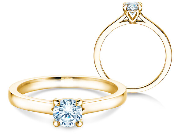 Anillo de compromiso Romance en 9K oro amarillo con diamante 0,50ct G/SI