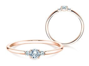 Anillo de compromiso Vivid Petite Diamond en 18K oro rosa con diamantes 0,30ct G/SI