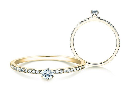 Anillo de compromiso Classic Pavé en 9K oro blanco con diamantes 0,20ct G/SI