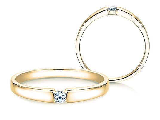 Anillo de compromiso Infinity Petite en oro amarillo
