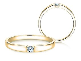 Anillo de compromiso Infinity Petite en 14K oro amarillo con diamante 0,03ct G/SI