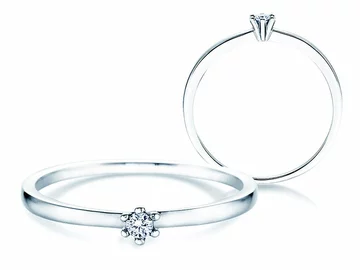 Anillos de compromiso en oro blanco con diamante s quiero