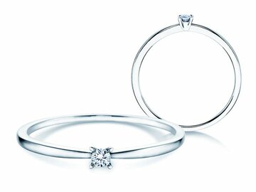 Anillo de compromiso Modern Petite en oro blanco