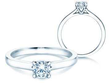Anillo de compromiso Romance en oro blanco