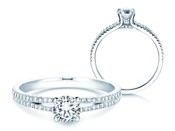 Anillo de compromiso Dynasty Petite en oro blanco