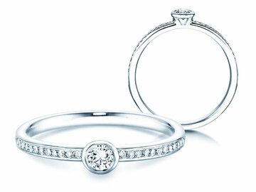 Anillo de compromiso Eternal Pavé en oro blanco