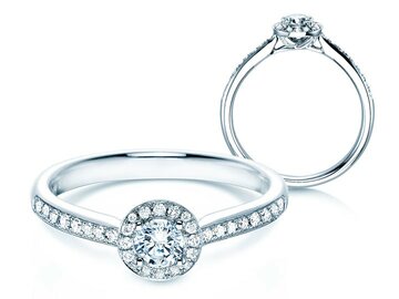 Anillo de compromiso Halo Petite