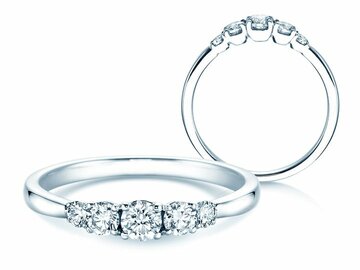 Anillo de compromiso 5 Diamonds en oro blanco