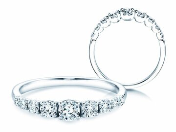 Anillo de compromiso 9 Diamonds en oro blanco