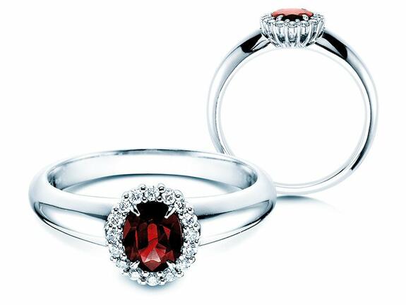 Anillos de compromiso con rubí y diamantes
