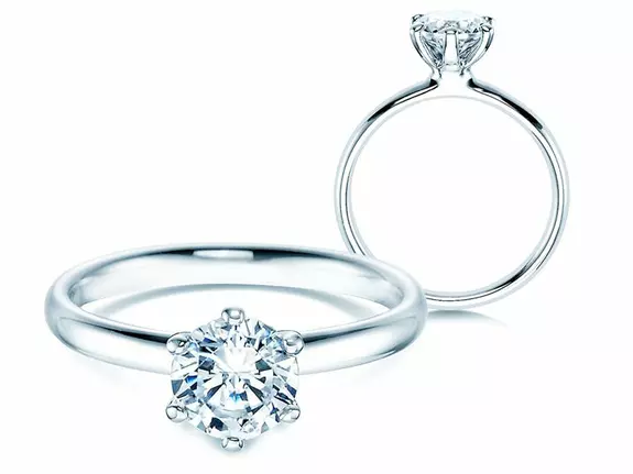 Mente Sin desayuno Anillos solitarios con un diamante de 1 quilate