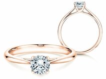 Anillo de compromiso Delight en 18K oro rosa con diamante 0,40ct G/SI