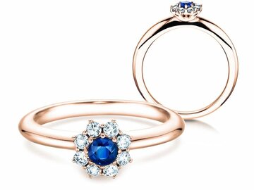 Anillo de compromiso Lovely en oro rosa