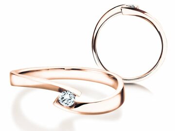 Anillo de compromiso Twist Petite en oro rosa