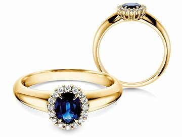 Anillo de compromiso Windsor en oro amarillo