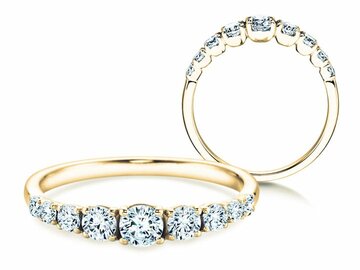 Anillo de compromiso 9 Diamonds en oro amarillo