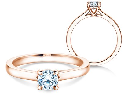 Anillo de compromiso Romance en 14K oro rosa con diamante 0,50ct G/SI