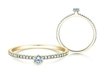 Anillo de compromiso Classic Pavé en oro amarillo