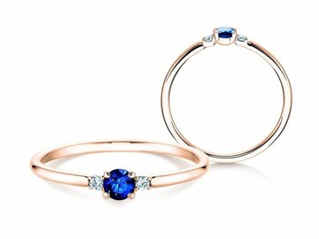 Anillo de compromiso Glory Petite Saphir en oro rosa