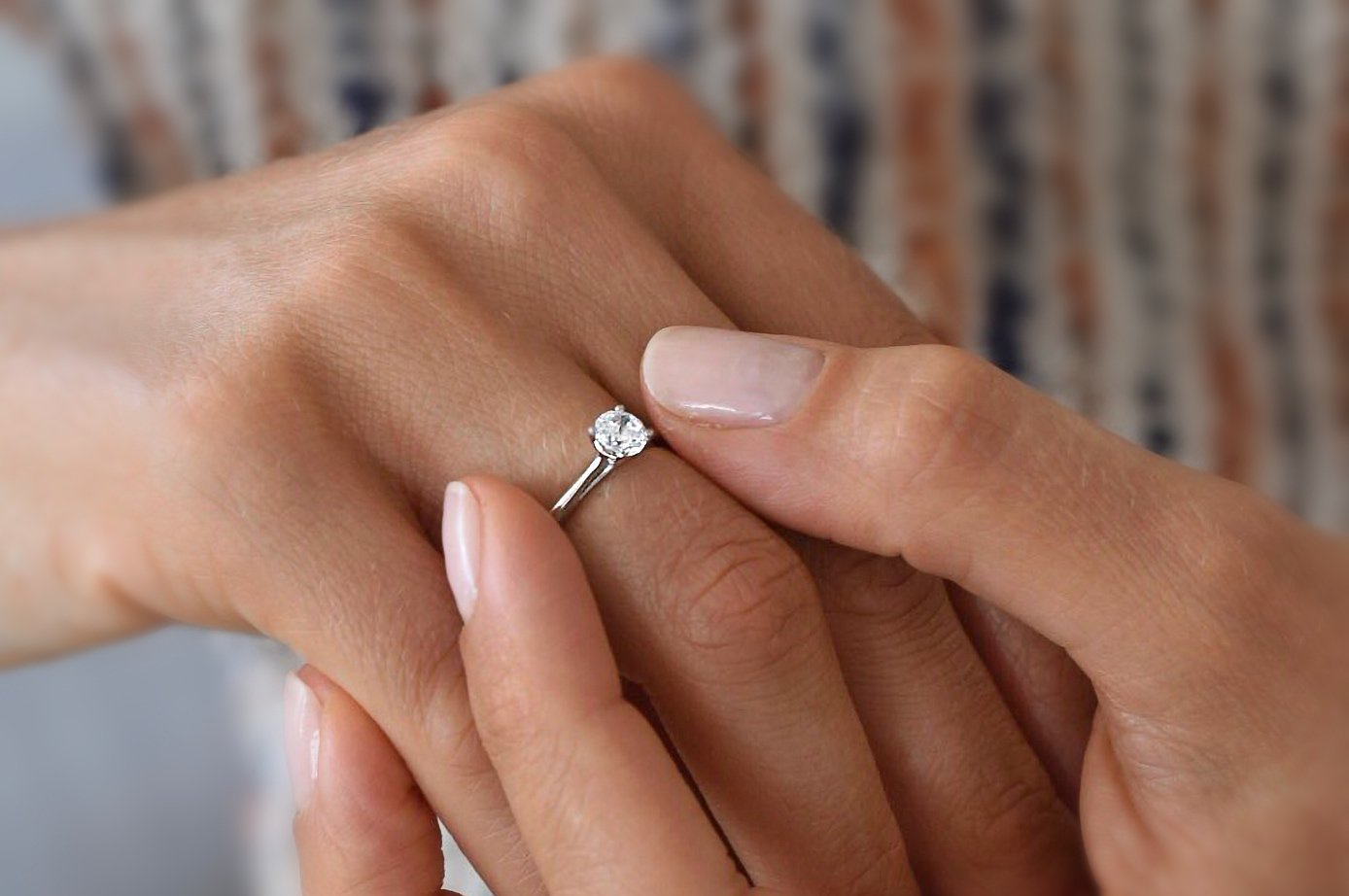 Anillos de Oro Amarillo, Blanco y Rosa con Diamante para Mujer