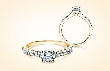 Anillos de compromiso de oro amarillo