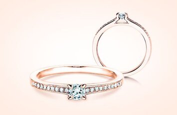 Anillos de compromiso de oro rosa