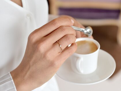 Anillo de compromiso Devotion en 14K oro rosa con diamante de laboratorio 0,25ct E/VS
