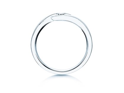 Anillo de compromiso Twist en plata 925/- con diamante de laboratorio 0,15ct E/VS