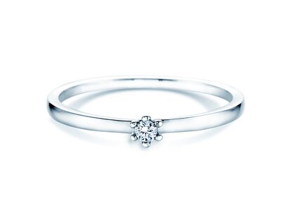 Anillo de compromiso Classic Petite en 14K oro blanco con diamante 0,05ct G/SI