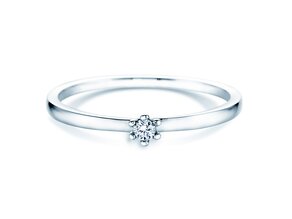 Anillo de compromiso Classic Petite en 14K oro blanco con diamante 0,05ct G/SI