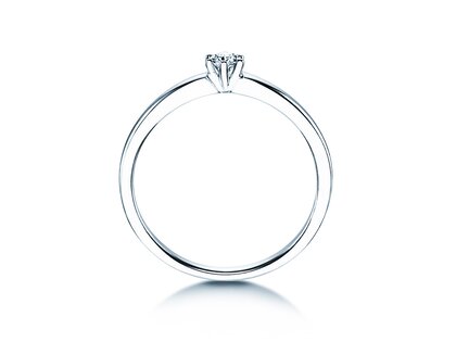 Anillo de compromiso Classic Petite en 14K oro blanco con diamante 0,09ct G/SI