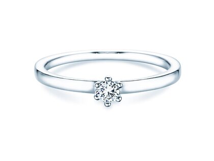 Anillo de compromiso Classic Petite en 14K oro blanco con diamante 0,13ct G/SI