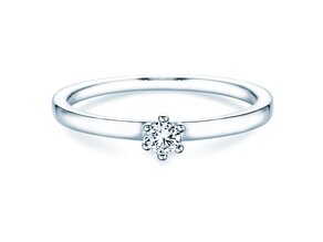 Anillo de compromiso Classic Petite en 14K oro blanco con diamante 0,13ct G/SI