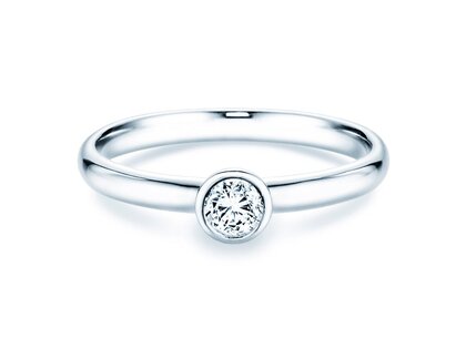 Anillo de compromiso Eternal en 9K oro blanco con diamante 0,25ct H/SI