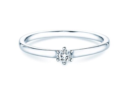 Anillo de compromiso Classic Petite en 14K oro blanco con diamante 0,09ct G/SI