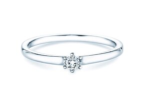 Anillo de compromiso Classic Petite en 14K oro blanco con diamante 0,09ct G/SI