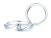 Anillo de compromiso Twist en plata 925/- con diamante 0,15ct G/SI