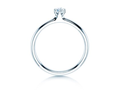 Anillo de compromiso Classic 6 en 9K oro blanco con diamante 0,15ct H/SI