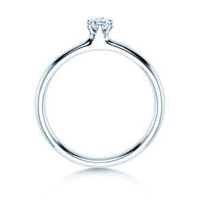 Anillo de compromiso Classic 6 en 9K oro blanco con diamante 0,15ct H/SI